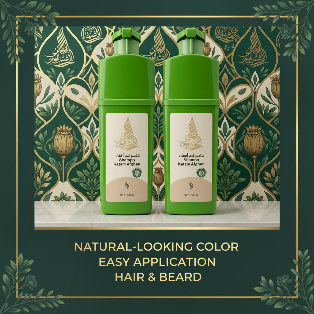Katam Afghan Hair Dye Shampoo — Natural-Looking Color, Easy Application, Hair & Beard